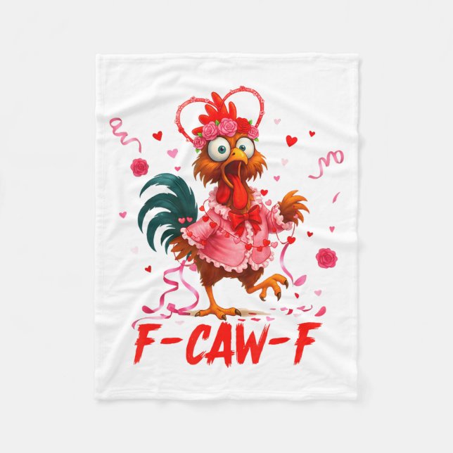 Couverture Polaire Funny Rooster F-caw-f Valentines Day Chicken Fcawf (Devant)