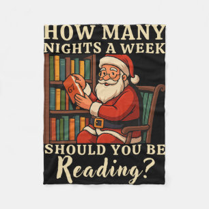 Couverture Polaire Funny Santa lisant 67 Meme Tee Noël Enseignant
