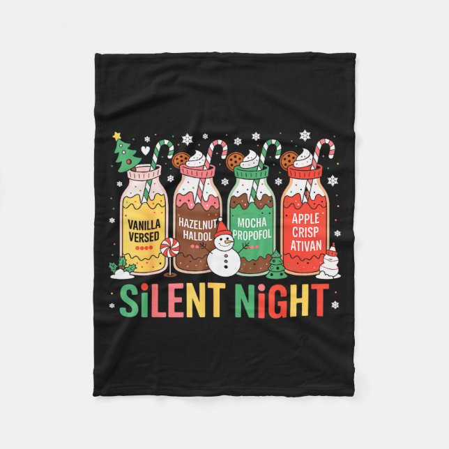 Couverture Polaire Funny Santa Profol Silent Night Icu Nurses Merry C (Devant)