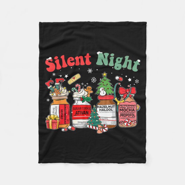 Couverture Polaire Funny Santa Profol Silent Night Icu Nurses Merry C (Devant)