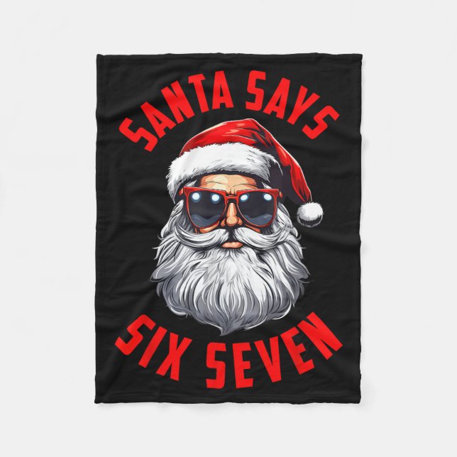 Couverture Polaire Funny Santa Says Six Seven Christmas 67 Meme Xmas  (Devant)