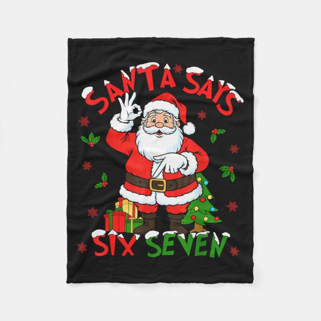Couverture Polaire Funny Santa Says Six Seven Christmas 67 Meme Xmas  (Devant)