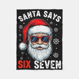 Couverture Polaire Funny Santa Says Six Seven Gen Alpha Slang Christm