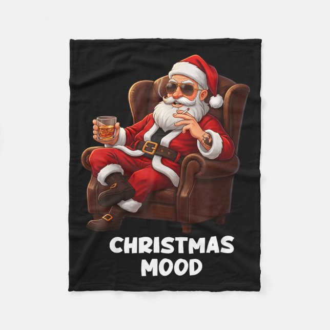 Couverture Polaire Funny Sarcastic Santa Smoking And Drinking “christ (Devant)