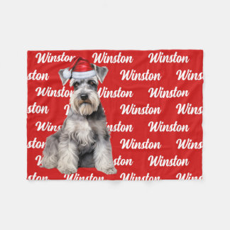 Couverture Polaire Funny Schnauzer Dog Name Patterned Christmas