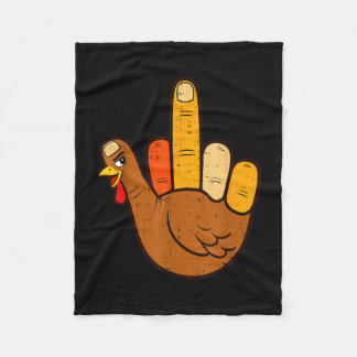 Couverture Polaire Funny sign turkey hand cool thanksgiving men women
