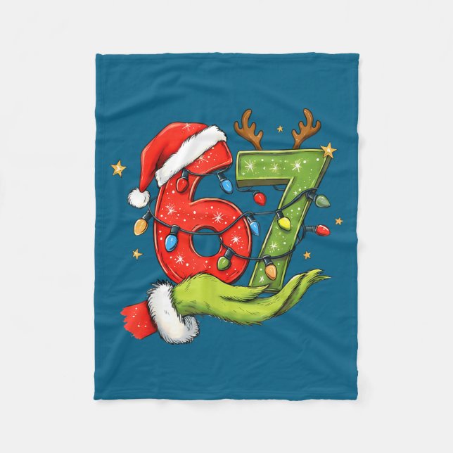 Couverture Polaire Funny Six Seven 67 Meme Santa Christmas Brainrot P (Devant)
