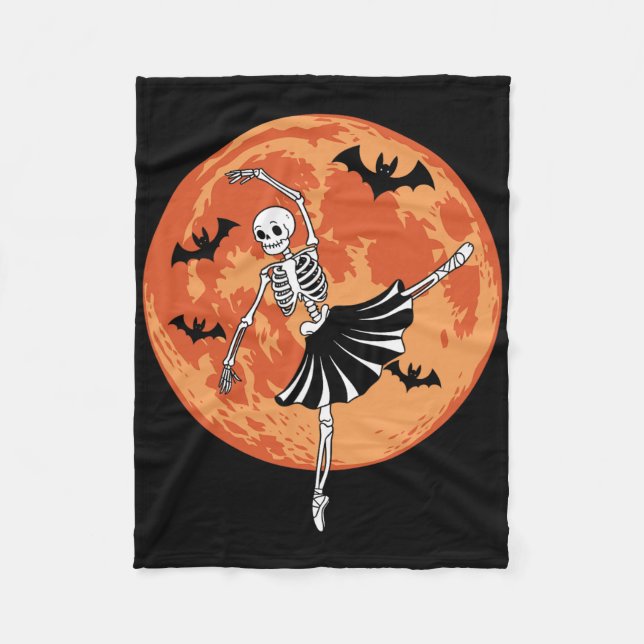 Couverture Polaire Funny Skeleton Dancing Llet Lovers Spooky Hallowee (Devant)