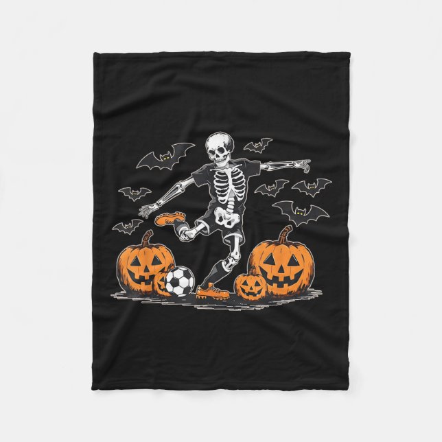 Couverture Polaire Funny Skeleton Soccer Men Boys Kids Halloween Cost (Devant)