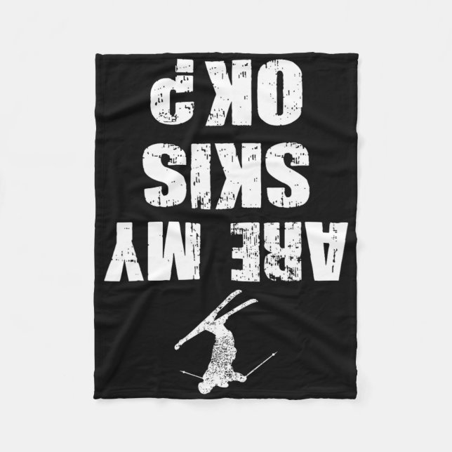 Couverture Polaire Funny Ski Tee Distressed Skiing Winter Sports Ski  (Devant)