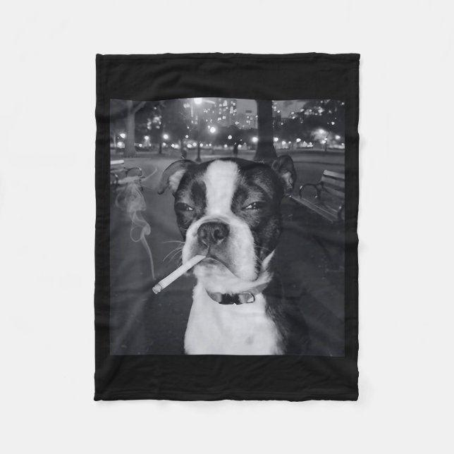 Couverture Polaire Funny Smoking Dog Meme Cigarette Gen Z Meme Dog Lo (Devant)