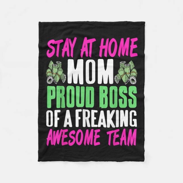 Couverture Polaire Funny Stay At Home Mom Boss Proud Of Awesome Famil (Devant)