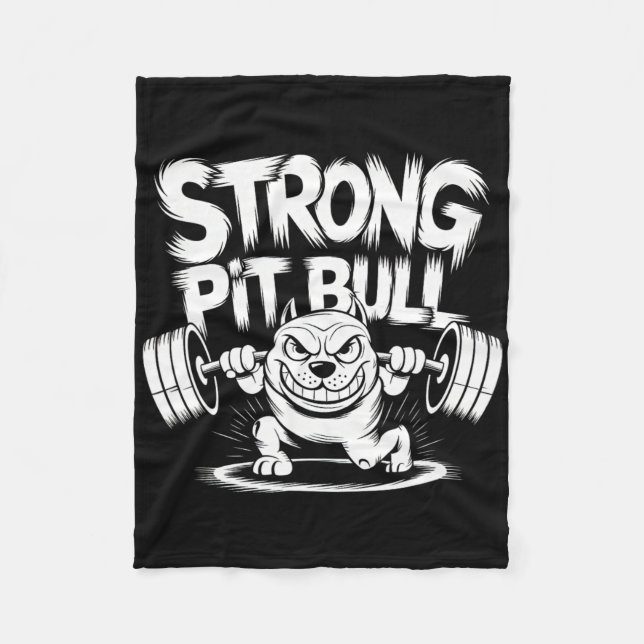 Couverture Polaire Funny Strong Crucifix Lifting Pitbull (Devant)