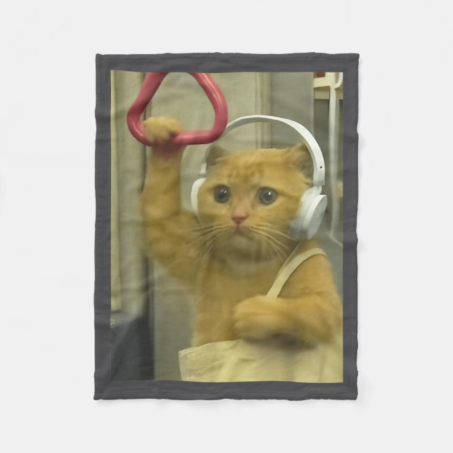 Couverture Polaire Funny Subway Cat Meme Stud Brainrot Cats Humor Kit (Devant)