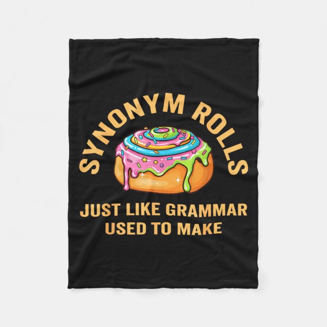 Couverture Polaire Funny Synonym Rolls Joke Cinnamon Rolls Grammar Pu (Devant)