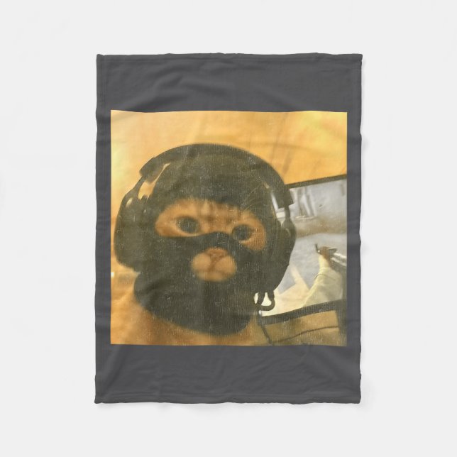 Couverture Polaire Funny Tactical Gamer Cat Meme Graphic  (Devant)