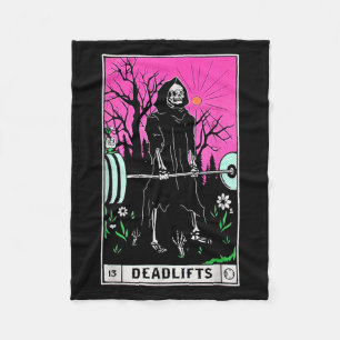 Couverture Polaire Funny Tarot Card Deadlifts Gym Workout Occult Lire