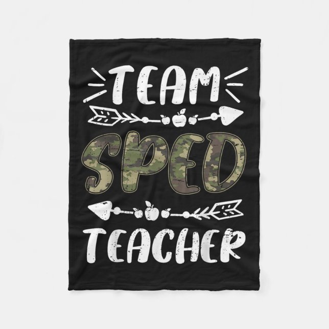 Couverture Polaire Funny Team Sped Teacher Camo Teacher Student Back  (Devant)