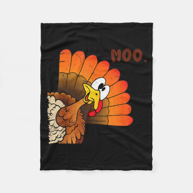 Couverture Polaire Funny Thanksgiving Cute Turkey Moo I'm A Cow Men W (Devant)