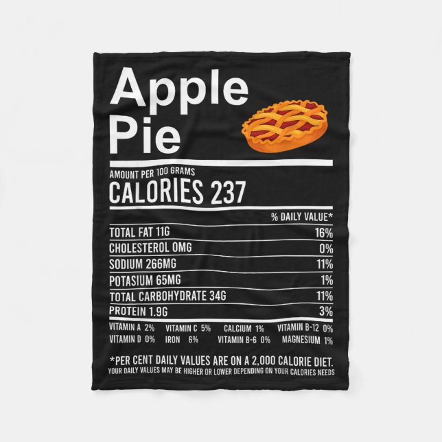 Couverture Polaire Funny Thanksgiving Food Apparel, E Nutrition Facts (Devant)