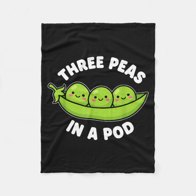 Couverture Polaire Funny Three Peas In A D Cute Kawaii  (Devant)
