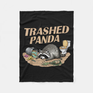 Couverture Polaire Funny Trashed Panda Racoon Gets Drunk Racoon Meme 