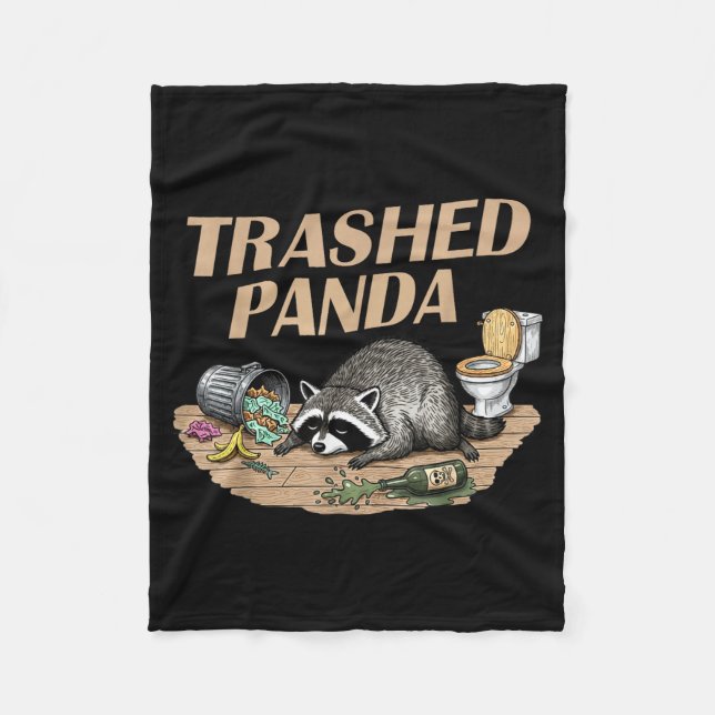 Couverture Polaire Funny Trashed Panda Racoon Gets Drunk Racoon Meme  (Devant)