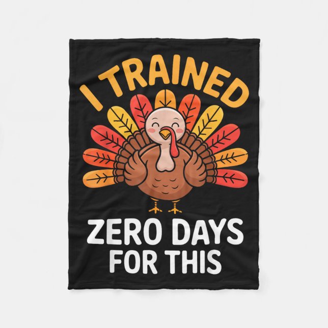 Couverture Polaire Funny Turkey Saying Thanksgiving Trot I Trained Ze (Devant)