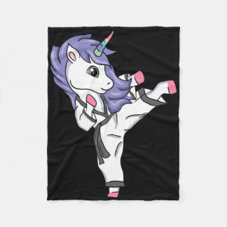 Couverture Polaire Funny Unicorn Karate Girl I Taekwondo Martial Arts