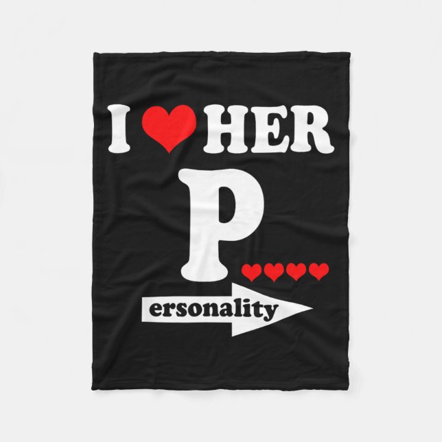 Couverture Polaire Funny Valentine's Day Couple Matching I Love Her I (Devant)