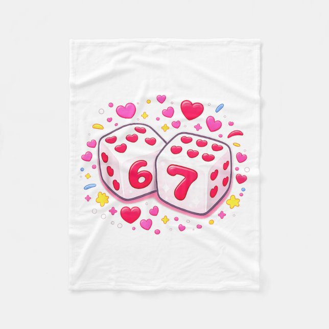 Couverture Polaire Funny Valentines Day Shirt Cute Dice 67 Meme 6-7 S (Devant)