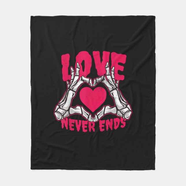 Couverture Polaire Funny Valentines Day Skeleton Heart Mains (Devant)