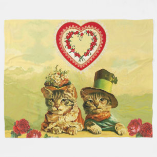 Couverture Polaire FUNNY VIEILLE MODE VALENTINE'S DAVANTAGE CHATS, Co