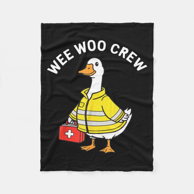 Couverture Polaire Funny Wee Woo Crew Goose Emt Paramedic Firefighter (Devant)