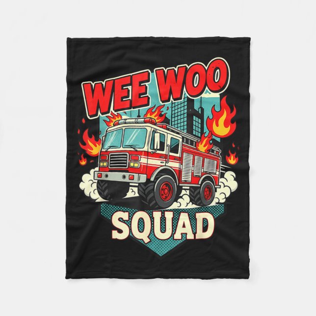 Couverture Polaire Funny Wee Woo Squad Fire Department Firefighter Fi (Devant)