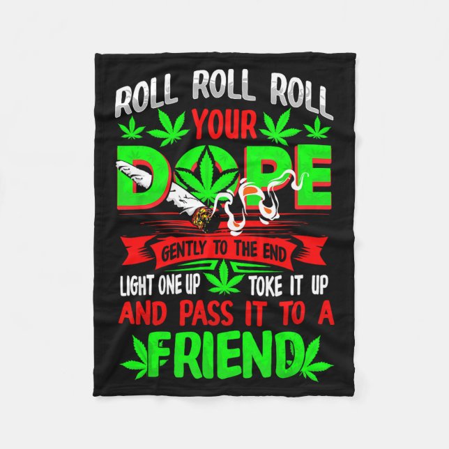 Couverture Polaire Funny Weed T Lover Roll Joint Friend Smoking Short (Devant)