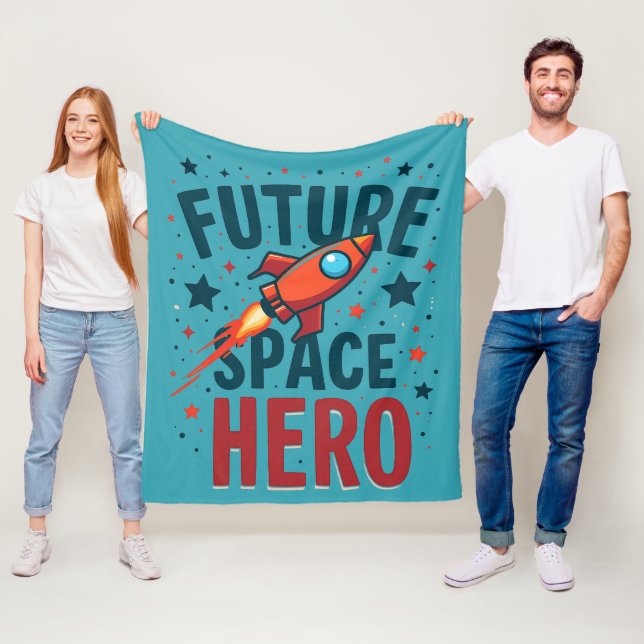 Couverture Polaire Future Space Hero Retro Rockship Design (En situation)
