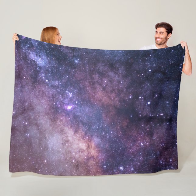 Couverture Polaire Galaxy Space Stars Night Sky Celestial Navy Blue (En situation)