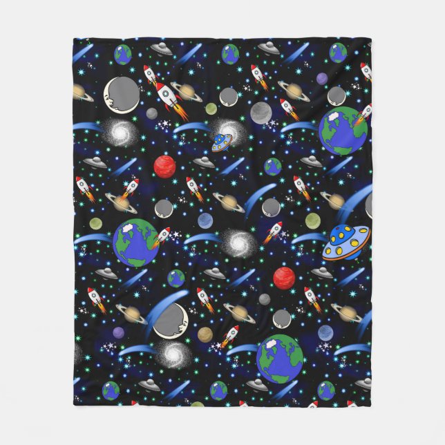 Couverture Polaire Galaxy Universe - Planètes, Étoiles, Comètes, Rock (Devant)