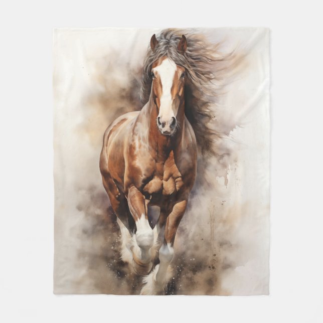 Couverture Polaire Galloping à cheval Brown (Devant)