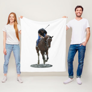 Couverture Polaire Galoping Thoroughbred Horse Et Rider Blanket