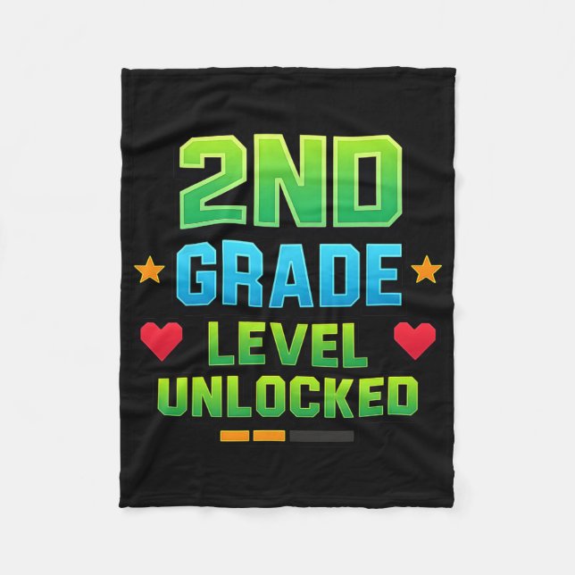 Couverture Polaire Gamer Boys Ck To School 2nd Grade First Day Second (Devant)