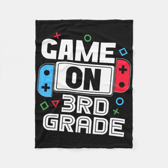 Couverture Polaire Gamer Ck To School Funny Game 3rd Grade Kids Boys  (Devant)