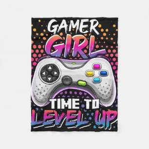 Couverture Polaire Gamer Girer Temps De Niveau Up Vidéo Jeu Anniversa