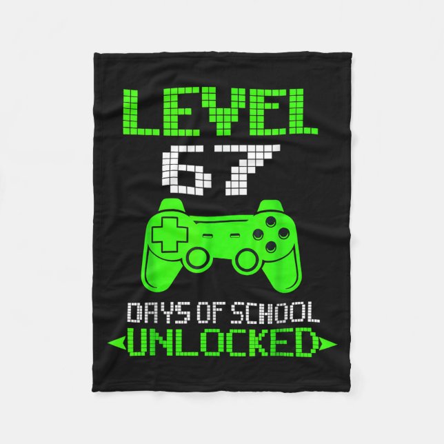 Couverture Polaire Gamer Level 6 7 Unlocked 100th Day Of School Meme  (Devant)