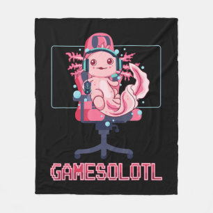 Couverture Polaire Gamesolotl Axolotl Vidéo Gamer Kawaii Anime Jeu