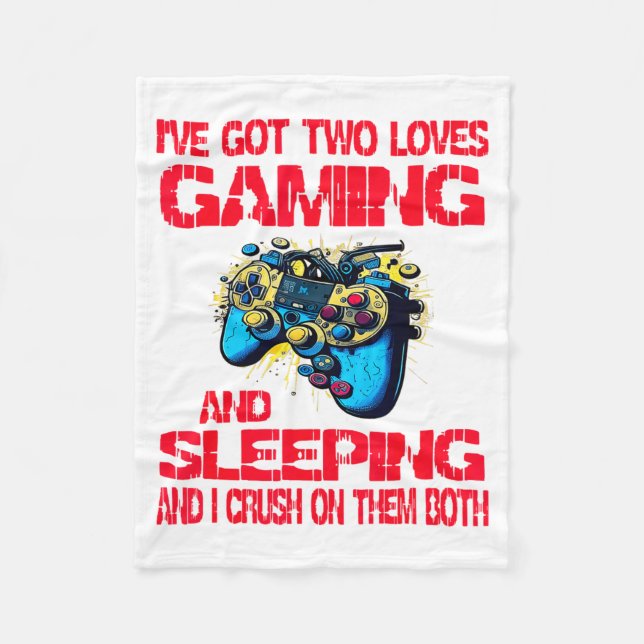 Couverture Polaire Gaming And Sleeng Gamer Valentines Day Boys Kids  (Devant)