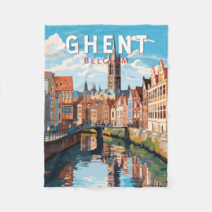 Couverture Polaire Gand Belgique Travel Art Vintage