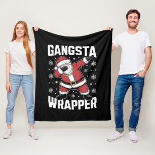 Couverture Polaire Gangsta Wrapper Dabbing Père Noël Noël