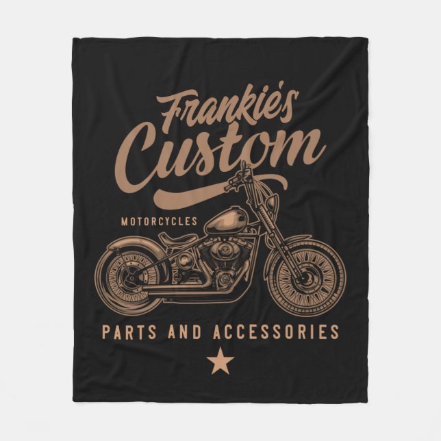 Couverture Polaire Garage de motocyclette Bobber personnalisé (Devant)